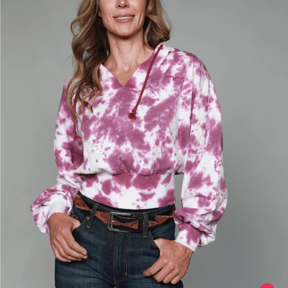 Kimes Ranch Women's Pink Tie-Dye Hoodie